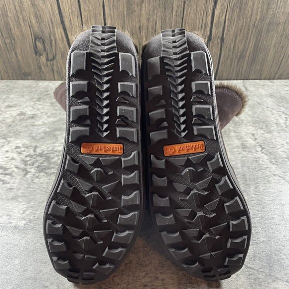 Timberland Women's Size 5 M Brown Suede Faux Fur Lined Slip On Cozy Boots - Picture 8 of 9